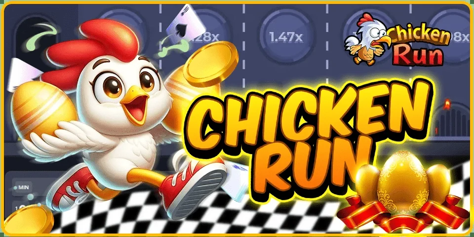 ROOSPIN Chicken Run promotion artwork beside the sign-up offer